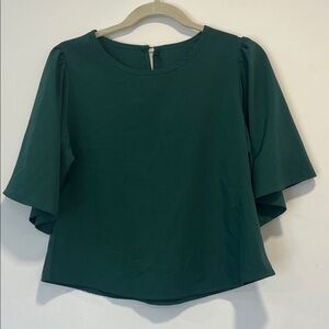 No label, no Brand, Chic Forest Green Blouse
